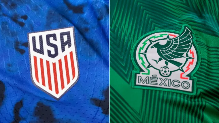 USA and Mexico national teams competing in a historic rivalry match